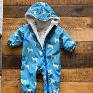 Hatley Blue and White Dog Print Rain/Snow suit